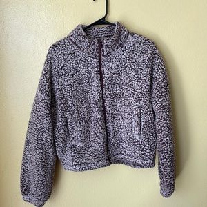 Purple Sherpa Express Polo Zip Up Size Small